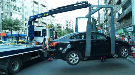 Şapte maşini parcate neregulamentar în Capitală ridicate de autorităţi până luni la prânz