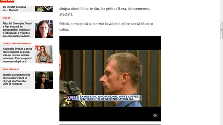 Îşi otrăvea soţia zi de zi, fără ca ea să îşi dea seama. A aflat ce i se întâmplă după ce a montat camere ascunse