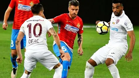 FCSB - CFR CLUJ 0-0 în etapa a 10-a din LIGA 1. Cristea, bară la ultima fază! Vezi CLASAMENTUL