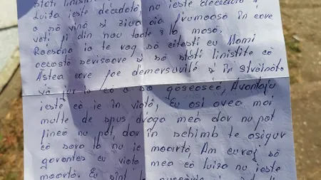 Scrisoare tulburătoare primită de mama Luizei: 