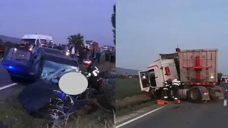 Şi-a stropit soţia cu acid, apoi s-a urcat la volan şi a intrat în plin într-un TIR. Bărbatul a murit pe loc, femeia este în comă