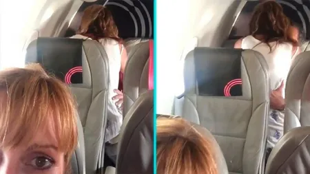 Imagini scandaloase în avion, doi pasageri nu au mai aşteptat să ajungă la hotel: 