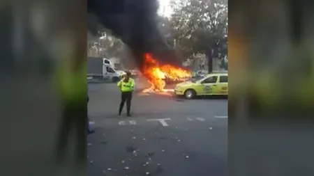 EXPLOZIE urmată de incendiu în Bucureşti