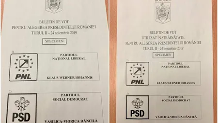 Cum arată buletinul de vot pentru turul 2 al alegerilor prezidenţiale