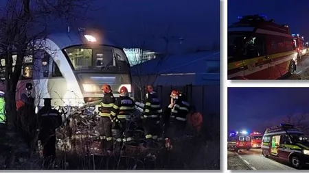 Trafic feroviar oprit în judeţul Timiş, după ce un tren a lovit un autoturism, la o trecere cu calea ferată