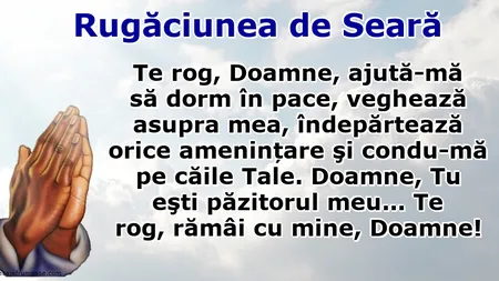 Rugaciunea de seara. Nu te culca fara sa o rostesti!