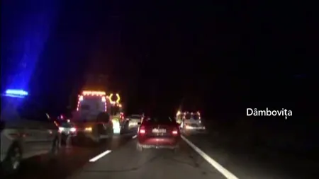 Val de accidente pe autostrada București-Piteşti. Şapte maşini s-au ciocnit