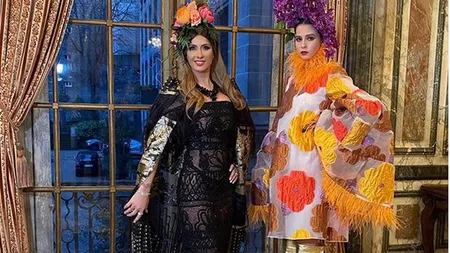 Anamaria Prodan şi fiica sa, Rebeca, modele pentru Cătălin Botezatu, la Paris. Au atras toate privirile cu ţinutele spectaculoase