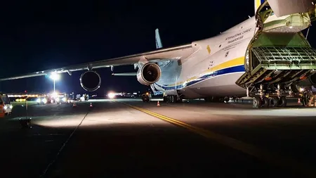 Cel mai mare avion din lume a transportat în România tone de produse medicale din China