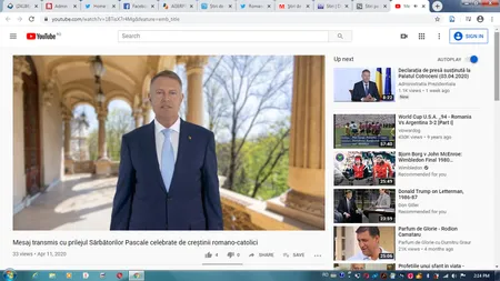 Mesajul lui Klaus Iohannis pentru credincioşii care duminică sărbătoresc Paştele, dar şi pentru cei care celebrează Floriile VIDEO