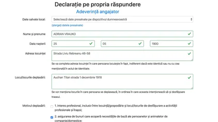 Greşeala pe care o fac majoritatea românilor. Ce NU e trecut în DECLARAŢIA pe propria răspundere şi îţi poate aduce amenzi uriaşe