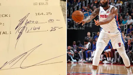 Baschetbalist din NBA a lăsat un bacşiş de 1000 de dolari la o notă de plată de 160 de dolari