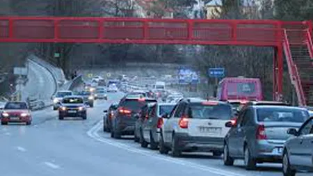 Aglomeraţie pe DN 1 Braşov-Ploieşti. Se circulă în coloană cu viteză redusă
