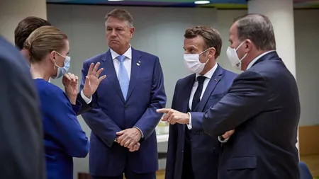 Klaus Iohannis, fără mască la discuţiile cu liderii europeni GALERIE FOTO