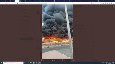 Orientul Mijlociu, devastat de un nou incendiu devastator. Emiratele, în flăcări VIDEO