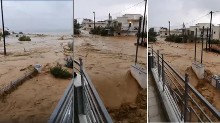 Inundaţii în Grecia. Trei persoane au murit, zeci de locuinţe sunt afectate VIDEO