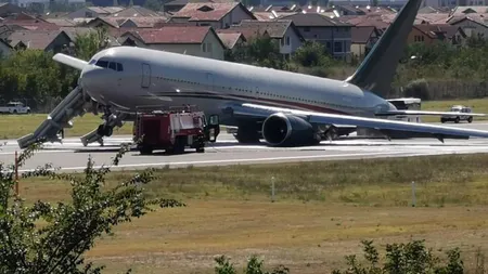 Incident aviatic pe Aeroportul Băneasa. Un avion Boeing al Omni Air s-a defectat la aterizare