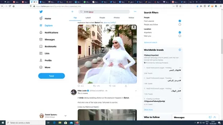Un nou moment terifiant cu cu explozia de la Beirut. Suflul deflagraţiei a doborât o mireasă care era la o şedinţă foto VIDEO