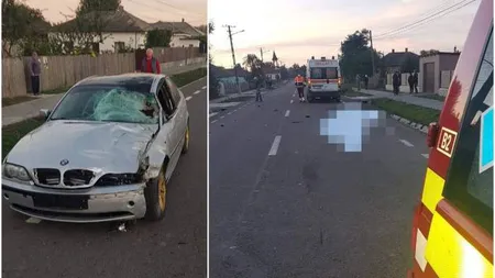 Un şofer beat a spulberat pe şosea o femeie care îşi ducea vaca la păscut. Animalul şi stăpâna lui şi-au pierdut viaţa