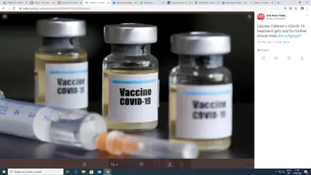 Tratamentul anti-Covid, testat pe oameni în România. Sud-coreenii de la Celltrion au ales ţara noastră pentru fazele 2 şi 3