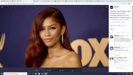 Emmy 2020. HBO a câştigat 30 de trofee, Zendaya a devenit cea mai tânără actriţă care câştigă premiul pentru un rol principal