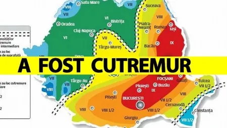 Cutremur în România. Epicentrul a fost la 44 de km de Bucureşti