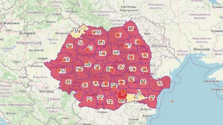 Harta celor mai afectate județe, în ziua în care România a depășit 150.000 de infectări cu COVID. Unde sunt cele mai multe cazuri