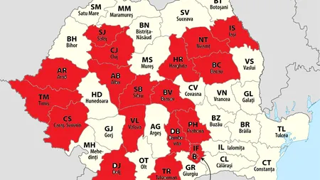 HARTA judeţelor care au depăşit pragul de infectare de 1.5 la mia de locuitori. Se pregătesc noi restricţii pentru limitarea COVID-19