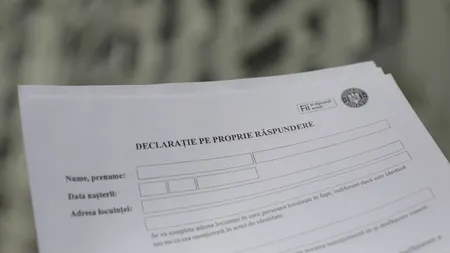 Cum arată un model de declaraţie pe propria răspundere, cu care poţi ieşi sau intra în comunele carantinate din Timiş