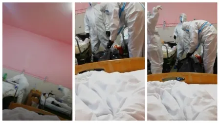 Femeie cu COVID-19 moartă în salon şi pusă direct în sac pentru înmormântare în faţa celorlalţi pacienţi VIDEO
