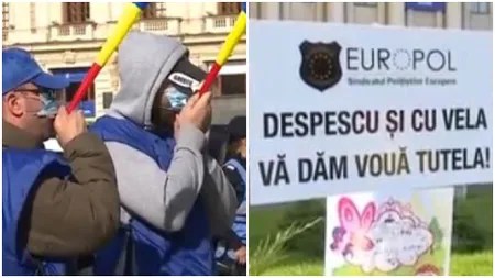 Scandal la protestul din faţa MAI. Poliţiştii au ieşit în stradă pentru a cere indemnizaţii pentru îngrijirea copiilor