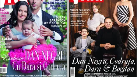 Dan Negru a apărut într-un pictorial cu familia pentru prima dată în 10 ani