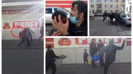 Scandal şi bătaie în parcarea unui supermarket. Un copil a fost lovit cu o piatră în cap