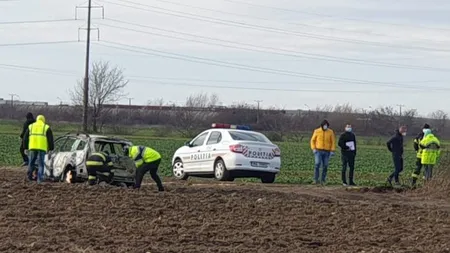 Ipoteză şoc în cazul cadavrului carbonizat găsit lângă Timişoara: Şoferul beat a accelerat până când vehiculul a luat foc