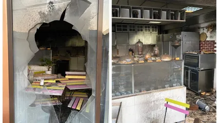 Atac cu sticlă incendiară într-o cofetărie din Craiova