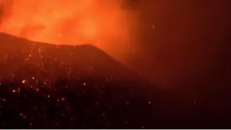 Vulcanul Etna a erupt din nou. Imagini spectaculoase surprinse de camere