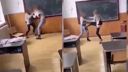 Scene de groază într-o sală de clasă din Mehedinți! Două eleve s-au bătut cu pumnii și picioarele