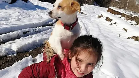 Impresionant! O fetiță și-a cărat cățelul în spate până la veterinar, prin zădadă, pe o distanță de doi kilometri