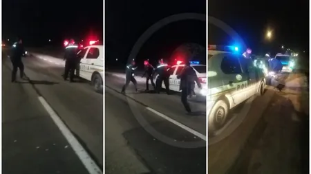 Scandal cu Poliţia în stradă la Satu Mare. Doi agenţi, atacaţi de un scandalagiu beat VIDEO