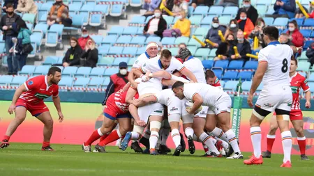 Naţionala de rugby a României a câştigat dramatic în Portugalia, la ultima fază. 