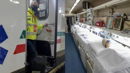 Primul tren ATI-COVID din lume! Cum poate ajuta la diminuarea presiunii din spitale