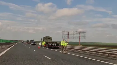 Vehicul militar american, implicat într-un accident rutier pe Autostrada Soarelui VIDEO