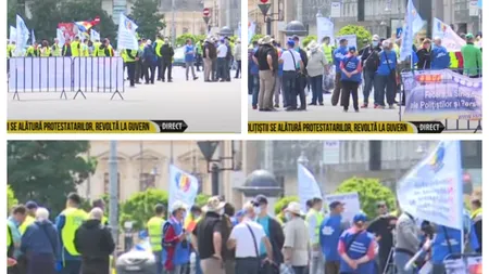 Protestele continuă în Bucureşti. Poliţiştii au ieşit din nou în stradă VIDEO