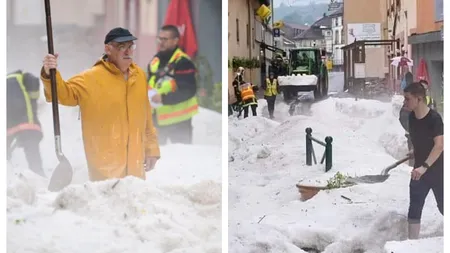 Furtună cu grindină în Franţa. Străzile au fost acoperite cu bucăţi de gheaţă în toiul verii