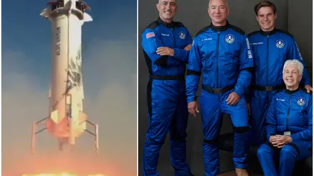 Jeff Bezos a zburat în spaţiu. Imagini LIVE de la lansarea navei New Shepard. Fondatorul Amazon a inaugurat era turismului spaţial UPDATE