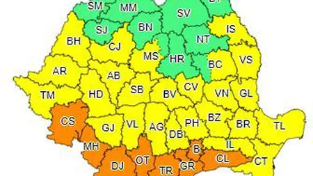 Meteo, sâmbătă, 31 iulie. Cod galben şi portocaliu de furtuni şi caniculă în mai multe judeţe din ţară