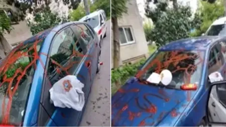 Bărbat, pedepsit de amantă. I-a mânjit mașina cu ketchup și i-a lăsat un mesaj explicit