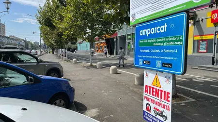 Parcările publice din Sectorul 4 au trecut în regim de tarifare de luni. Cum poţi plăti locul de parcare prin aplicaţia AmParcat
