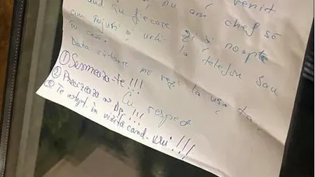 Biletul lipit pe uşa unui clujean a devenit viral: 