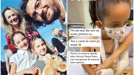 Fetiţa cea mare a lui Chef Florin Dumitrescu, ghinion teribil. Şi-a rupt mâna după o căzătură în curtea casei